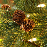 Pre-Lit Green Pine Christmas Tree with  Square Pot,5ft
