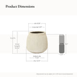 Cement Beige Round Plant Pot with Drainage Hole, 12'' Dia