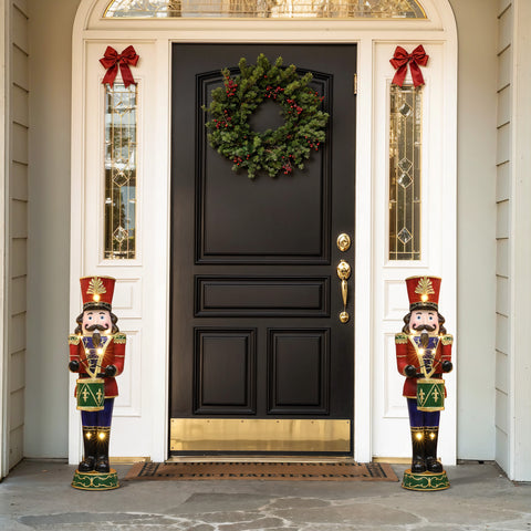 Traditional nutcracker drummer soldier with lights, 2ft tall