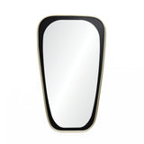 Gold and black accent metal frame wall mirror, slim