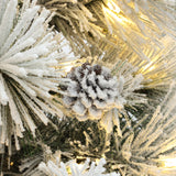 Pre-Lit Branches Snowy Christmas Tree with Stand,6.5Ft