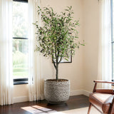 Stone Speckle Textured Ceramic Planter Pot, Gray 15.75"