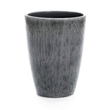 Sea gray ripples glazed tall ceramic planter, 17" h