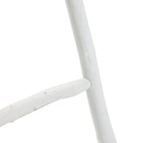 White wood towel rack blanket ladder