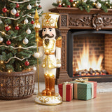 Christmas Soldier Nutcracker Holiday Decor with Wreath, 3FT