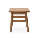Acacia Wood Square Outdoor Side Tables for Patio, 18.5'' H