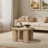 Alvin cylindrical coffee table with pillar legs