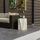 Green Faux Marble Outdoor Side Table for Patio, 18.4'' H