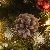 Pre-Lit Pine Christmas Tree with Snowflake Potted,5Ft