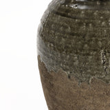 Rustic brown stoneware bud vase, 18.5" h