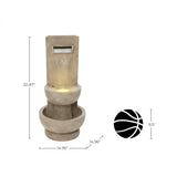 Resin Outdoor Waterfall Fountain with Planter and LED Lights, 33'' H