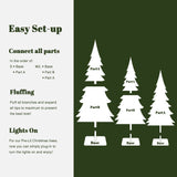 Pre-Lit Green Artificial Trees Christmas with Stand-Set of 3