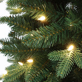 Pre-Lit Green Slim Christmas Tree with Metal Stand,7Ft