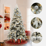 Pre-Lit Flocked Artificial Pine Christmas Tree，6.1Ft