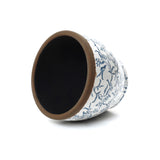 Blue Floral Ceramic Round Planter Pot Indoor & Outdoor,12"