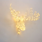 Christmas Moose Head Decoration with Lights and Timer, 14"H