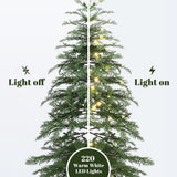 Pre-Lit Green Artificial Trees Christmas with Stand-Set of 3