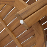 Acacia Wood Outdoor Side Table with Tray Top and Shelf, 20.4''