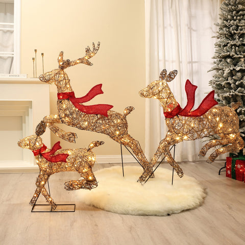 Decorative-Reindeer-set-of-3-with-lights-and-red-bows-perfect-for-home-decor