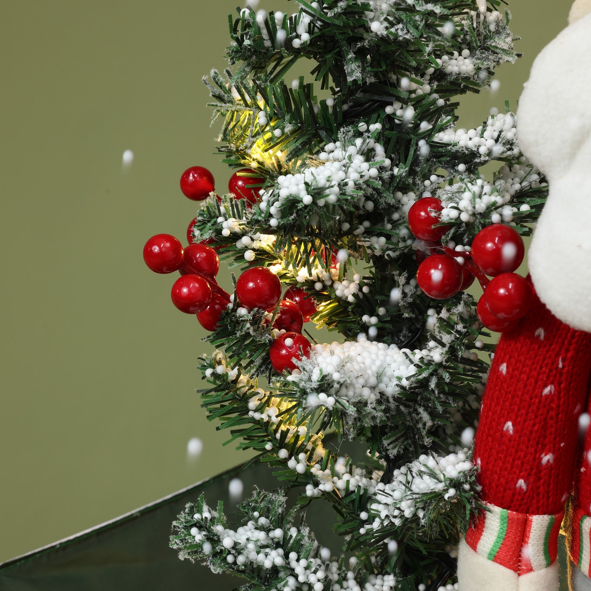 Holiday-Animated-Snowing-Christmas-Santa-with-Christmas-trees-decoration-and-LED-lights 