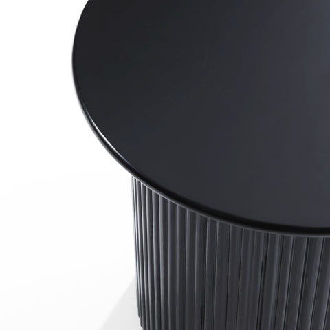 Collin black fluted accent end table, short