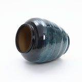 Blue Ripples Round Ceramic Vase, 17.3"H