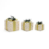 Christmas Decor Gift Boxes with Lights Outdoor - Set of 3