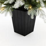 Pre-Lit Green Flocked Artificial Christmas Tree Potted,4.4Ft
