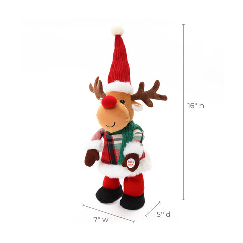 Moose animated singing battery-powered plush toy, 16" tall