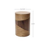 Modern Wood Round Side Table,Natural & Dark,20.25''