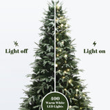Pre-Lit Green Full Artificial Christmas Tree,7.5Ft
