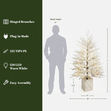Pre-Lit Snowy Christmas Tree with MgO Crate ,5Ft