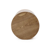 Modern Wood Round Side Table,Natural & Dark,20.25''