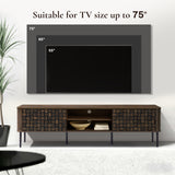 Kairo Modern Walnut TV Stand with Sliding Doors for TVs up to 75''