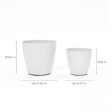 Essex glazed indoor/outdoor planter set of 2, pearl white