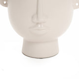 White ceramic bust head vase, 9.6" h