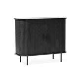 Aria 2-door tambour accent cabinet, black finish