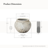 Distressed Large Round Plant Pot with Drainage, 15.75'' Dia