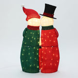 Christmas Lighted with JOY Snowman Family Yard Decoration,39.4''