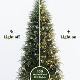 Pre-Lit Green Flocked Artificial Christmas Trees ,7.5ft