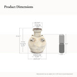 Rustic Off-White with Gray Terracotta Urn Vase,12.4'