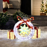 Christmas Tinsel Ornament Holiday Decoration with Lights，2ft