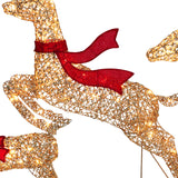 Champagne Gold Christmas Deer Family Decoration, Set of 3