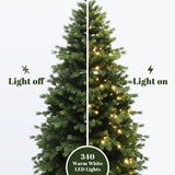 Pre-Lit Gradient Green Full Pine Christmas Tree ,6Ft