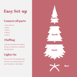 Pink Pencil Artificial Tree with Warm White Lights, 6ft