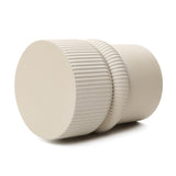 Beige Fluted Outdoor Side Table for Patio, 18.3'' H