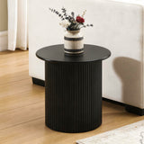 Compact Round Side Table, Black, 15'' H