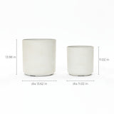 Concord cylinder indoor/outdoor planter set of 2, moonstone