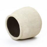 Cement Beige Round Plant Pot with Drainage Hole, 12'' Dia