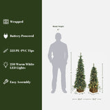 Green Downswept Christmas Tree with Potted,set of 2
